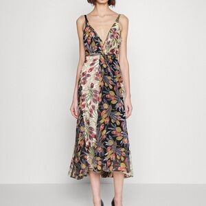 Cinq á Sept Indie/Boho Carolee Embroidered Floral Midi Dress